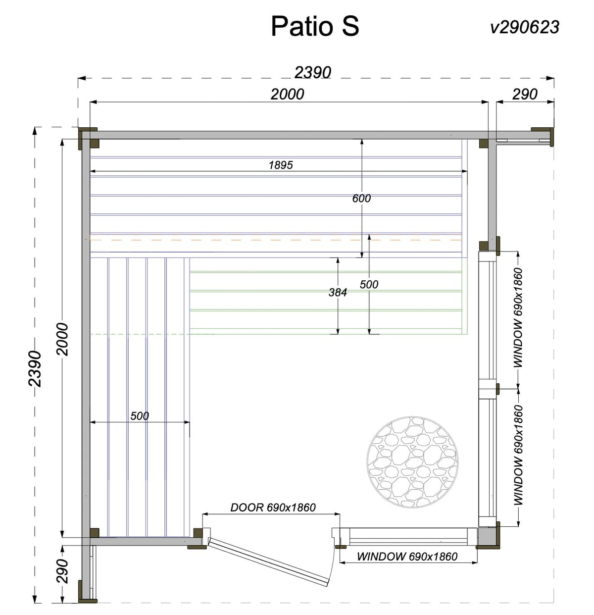 Leil® Patio S 4-5 Person Outdoor Sauna