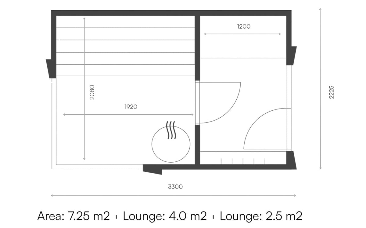 Genevas Zermatt 5 Person Outdoor Sauna with Changing Room