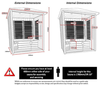 Insignia Hybrid Infrared and Traditional 2 Person Outdoor Sauna