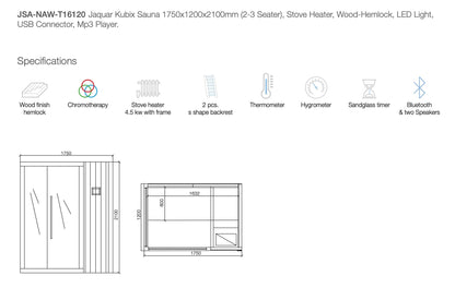 Jaquar Kubix Sauna 2-3 Seater