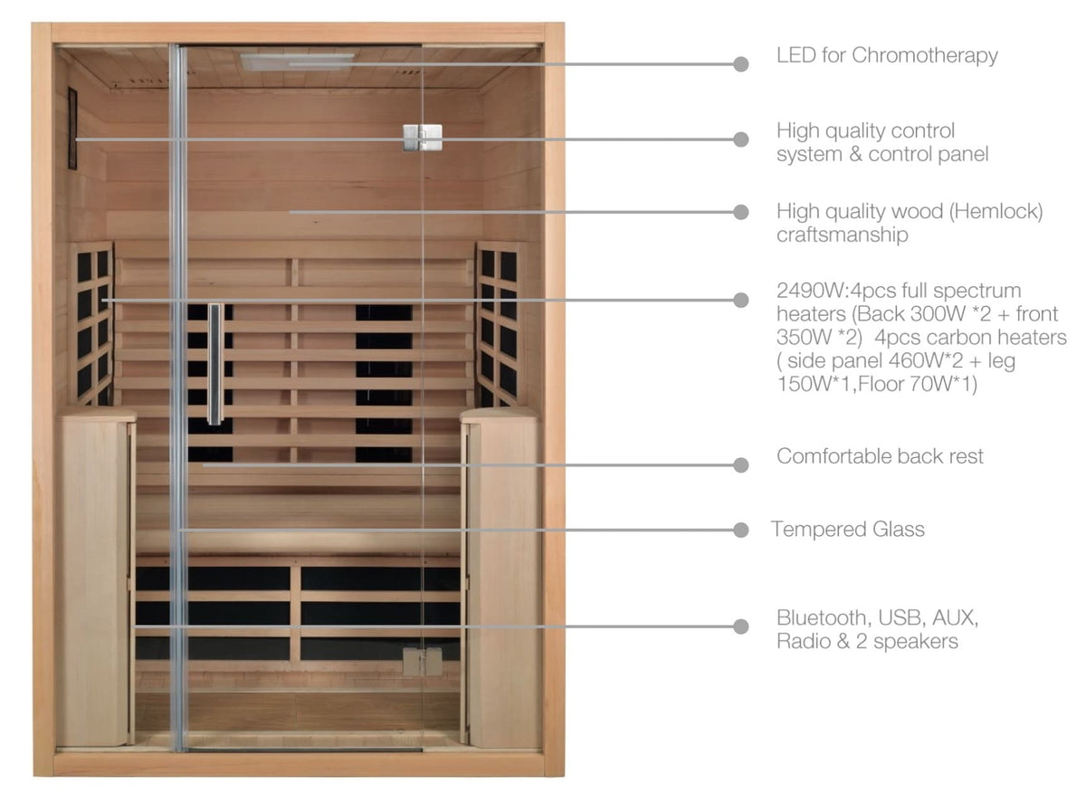 Jaquar Paire Infrared Sauna 2 Seater