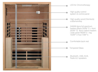 Jaquar Paire Infrared Sauna 2 Seater