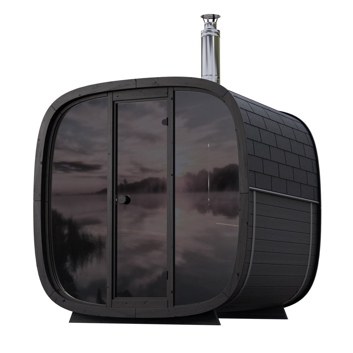 Leil® Black Cube Comfort 6-8 Person Outdoor Sauna