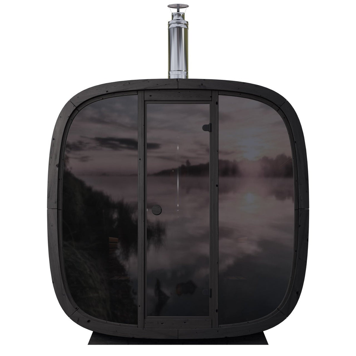 Leil® Black Cube Comfort 6-8 Person Outdoor Sauna