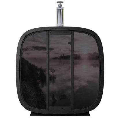 Leil® Black Cube Comfort 6-8 Person Outdoor Sauna