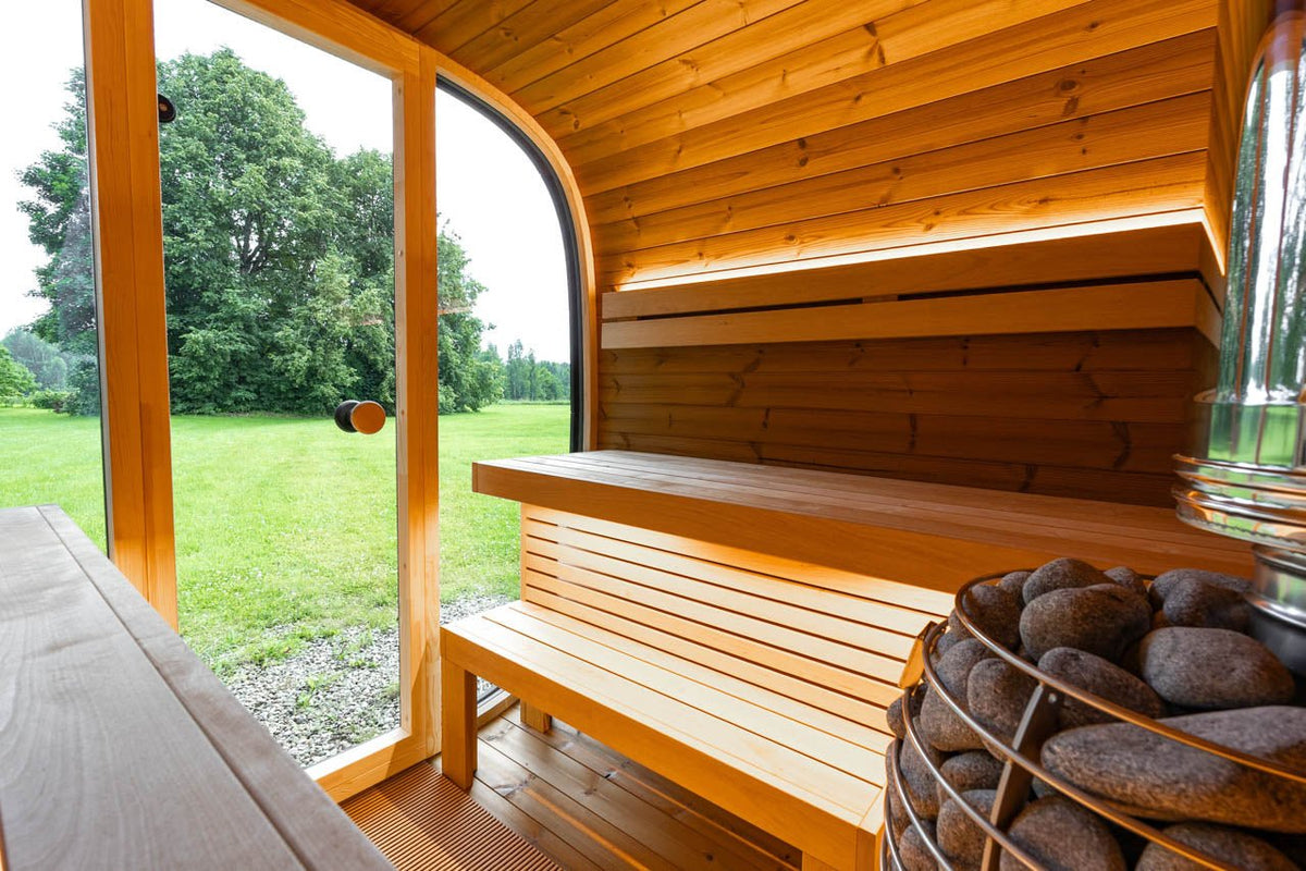 Leil® Black Cube Comfort 6-8 Person Outdoor Sauna