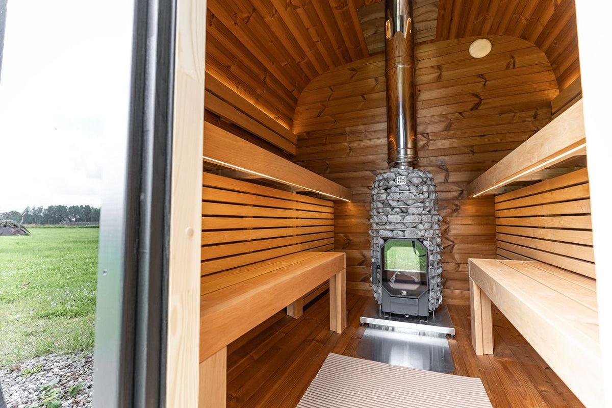 Leil® Black Cube Comfort 6-8 Person Outdoor Sauna