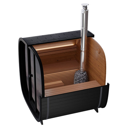 Leil® Black Cube Comfort 6-8 Person Outdoor Sauna