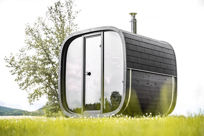 Leil® Black Cube Comfort 6-8 Person Outdoor Sauna