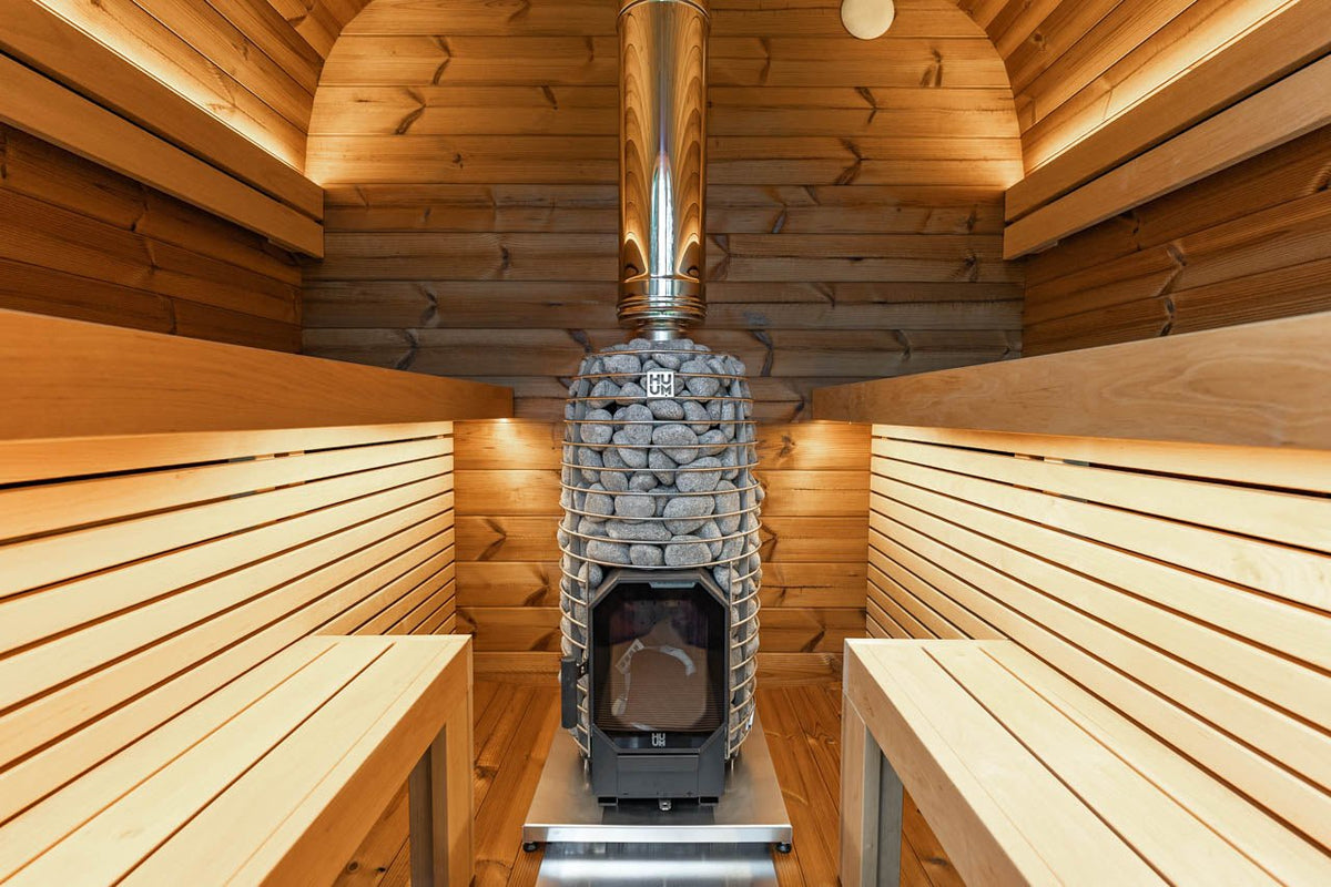 Leil® Black Cube Comfort 6-8 Person Outdoor Sauna