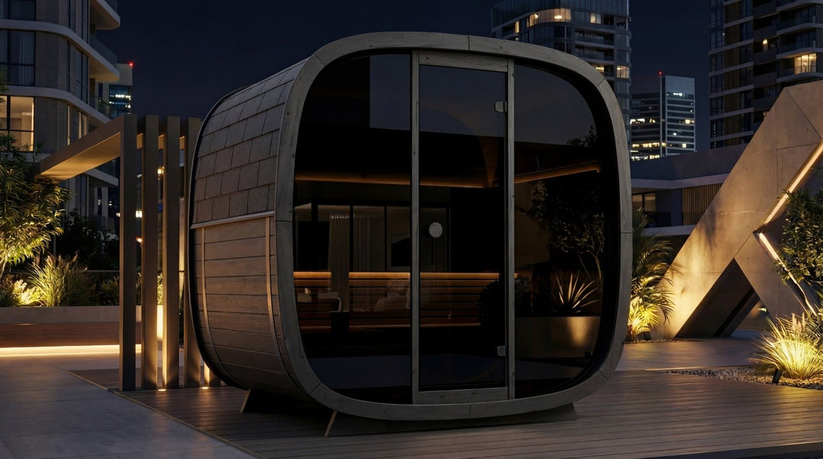 Leil® Black Cube Premium 4–6 Person Outdoor Sauna Kit