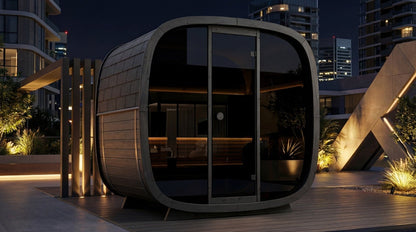 Leil® Black Cube Premium 4–6 Person Outdoor Sauna Kit