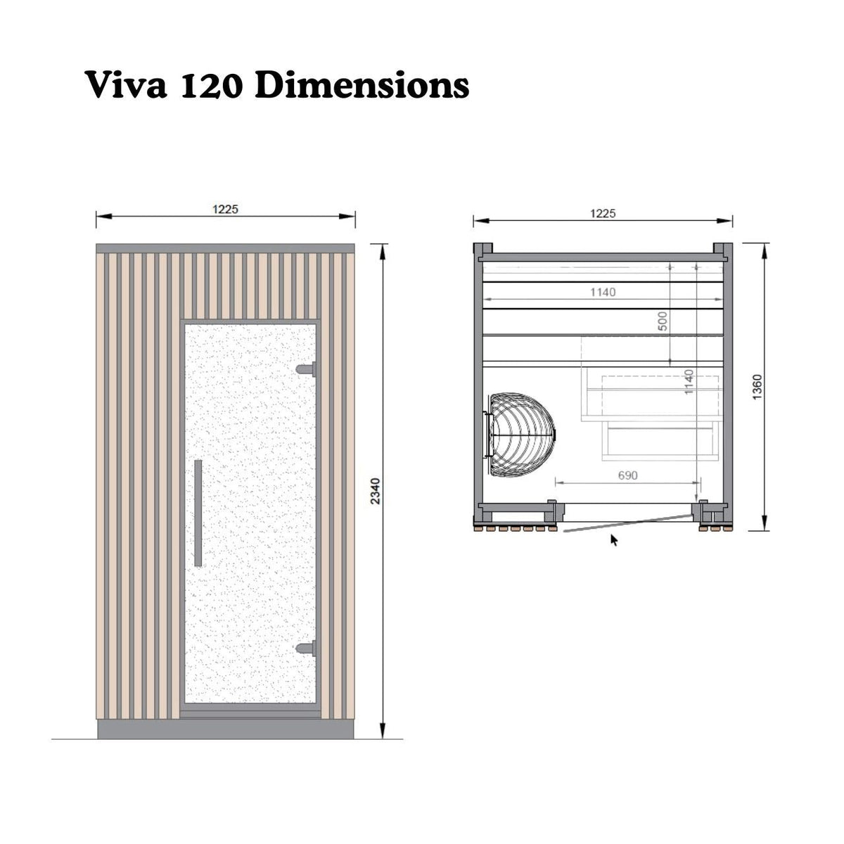 Leil® Viva 120 1-2 Person Outdoor Sauna