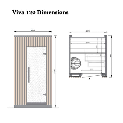 Leil® Viva 120 1-2 Person Outdoor Sauna