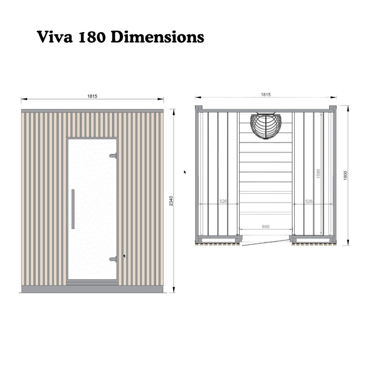 Leil® Viva 180 4-6 Person Outdoor Sauna