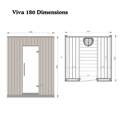 Leil® Viva 180 4-6 Person Outdoor Sauna