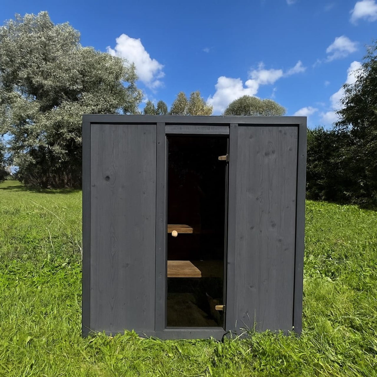 Modus Outdoor Sauna 3-4 Person with Harvia Cilindro PC70 Heater and Stones - Kit