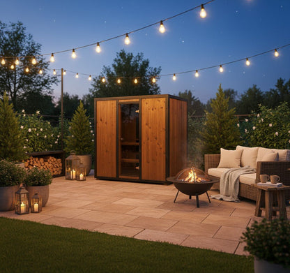Modus Outdoor Sauna 3-4 Person with Harvia Cilindro PC70 Heater and Stones - Kit