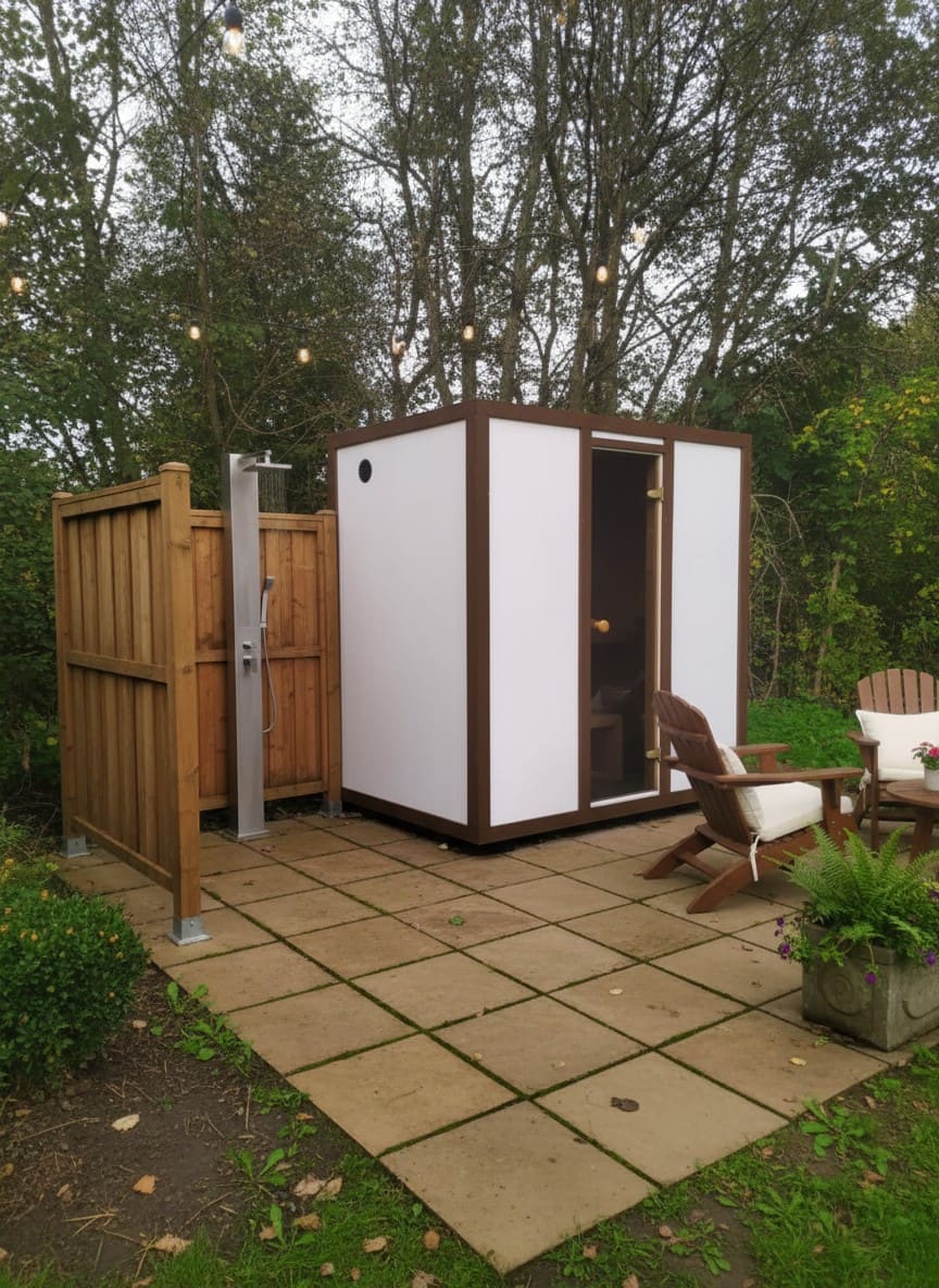 Modus Outdoor Sauna 3-4 Person with Harvia Cilindro PC70 Heater and Stones - Kit