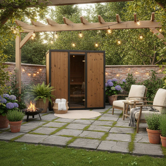 Modus Outdoor Sauna 3-4 Person with Harvia Cilindro PC70 Heater and Stones - Kit