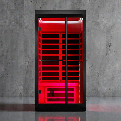 Noir 1-2 Person Wi-Fi Far Infrared Sauna with Red Light Therapy
