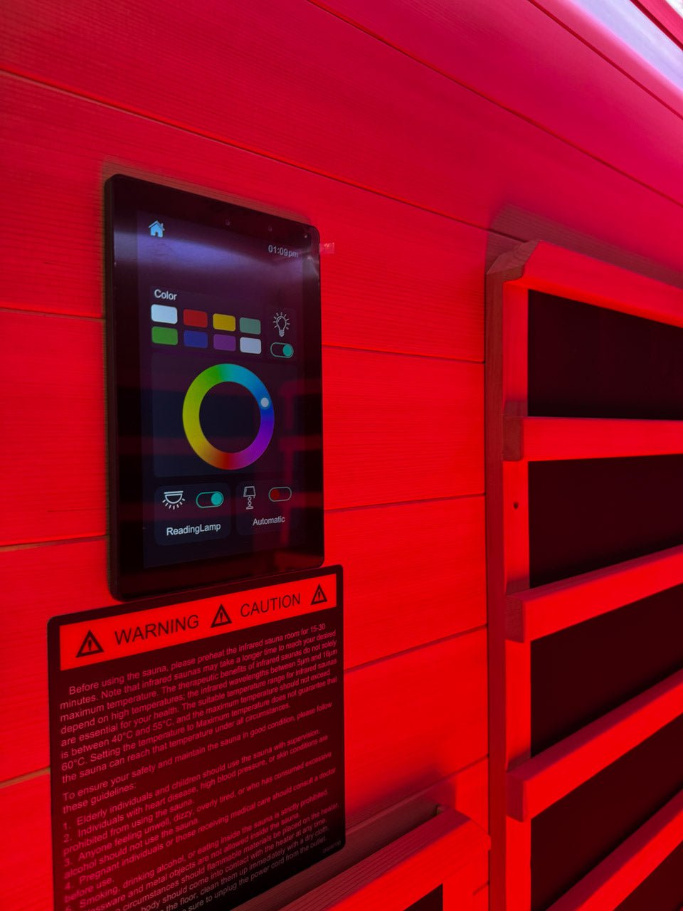 Noir 1-2 Person Wi-Fi Far Infrared Sauna with Red Light Therapy
