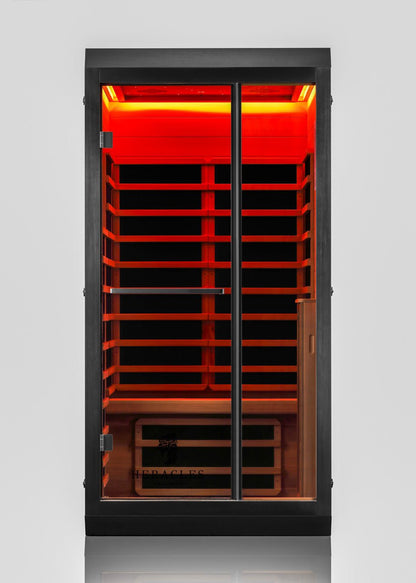Noir 1-2 Person Wi-Fi Far Infrared Sauna with Red Light Therapy