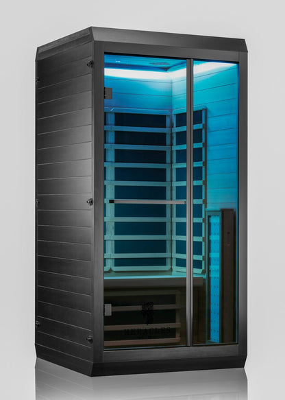 Noir 1-2 Person Wi-Fi Far Infrared Sauna with Red Light Therapy