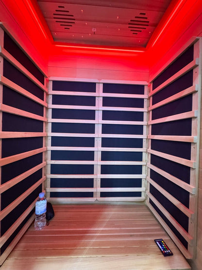 Noir 1-2 Person Wi-Fi Far Infrared Sauna with Red Light Therapy