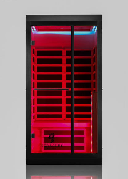 Noir 1-2 Person Wi-Fi Far Infrared Sauna with Red Light Therapy