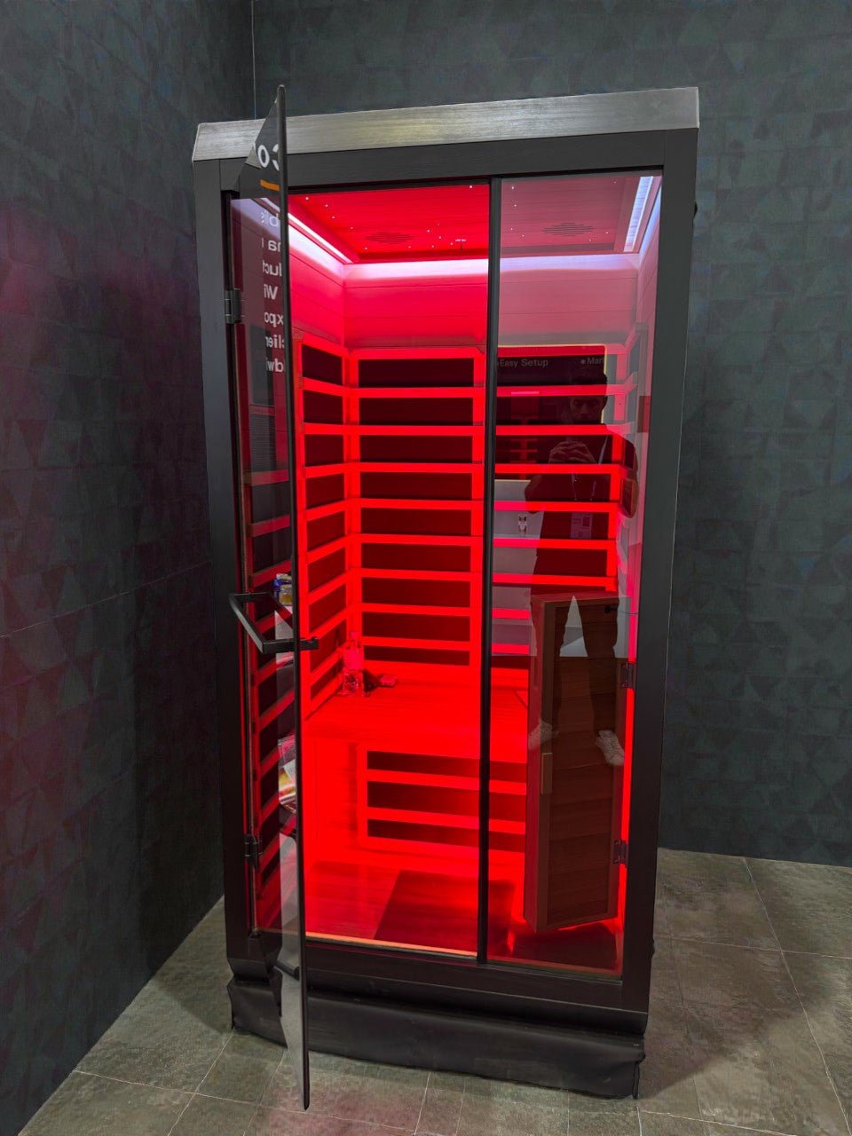 Noir 1-2 Person Wi-Fi Far Infrared Sauna with Red Light Therapy