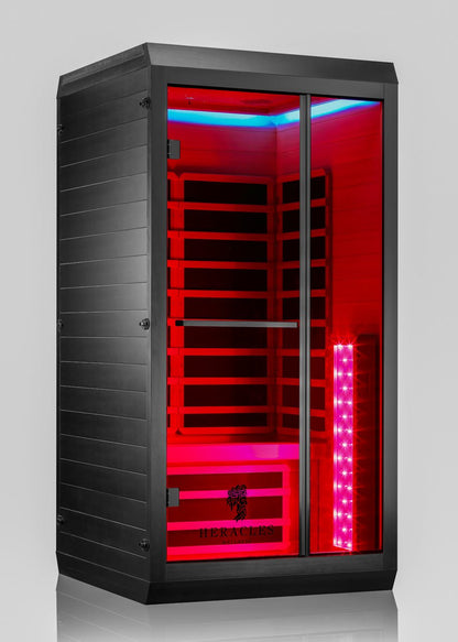 Noir 1-2 Person Wi-Fi Far Infrared Sauna with Red Light Therapy