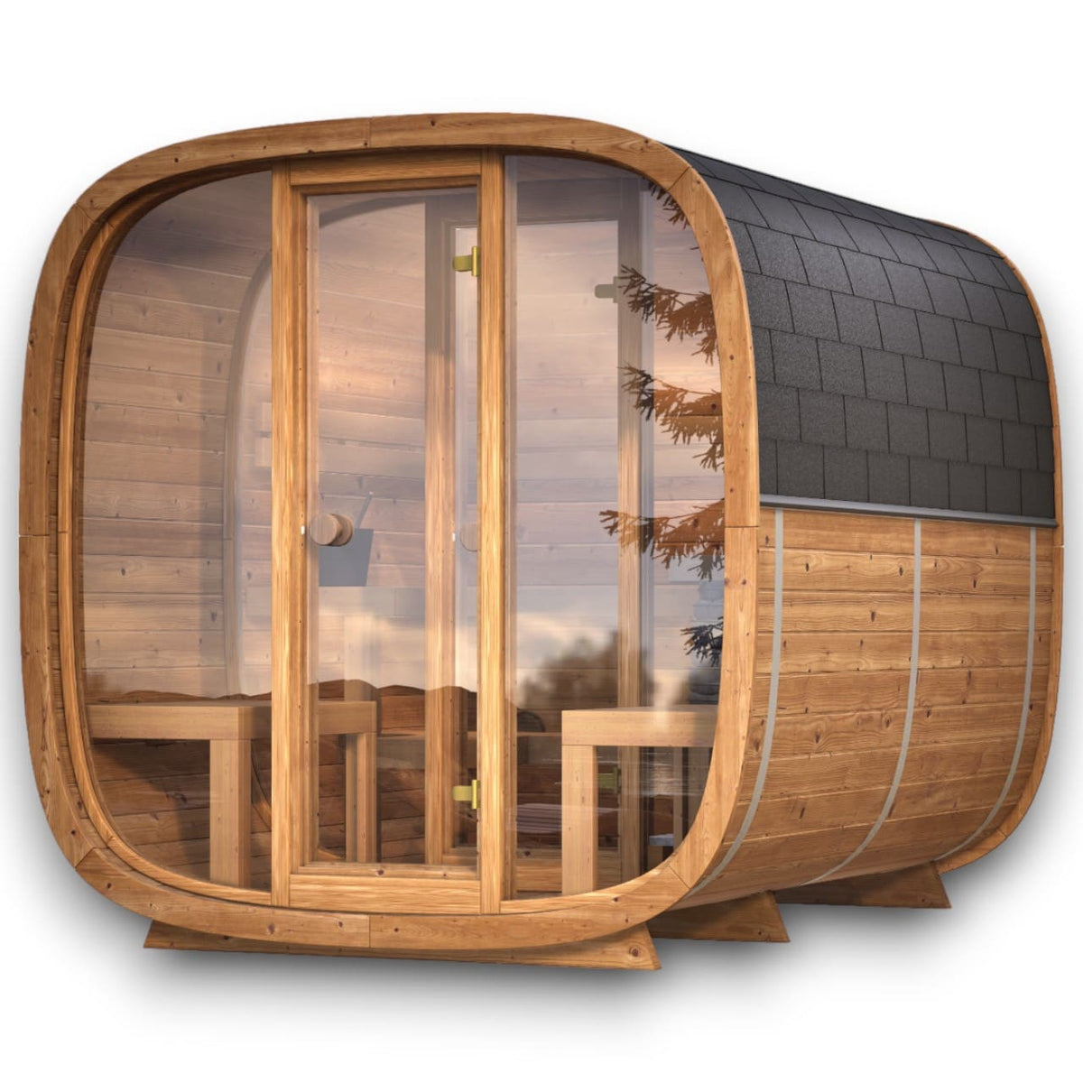 Leil® Dice Dual 4 Person Sauna with Changing Room