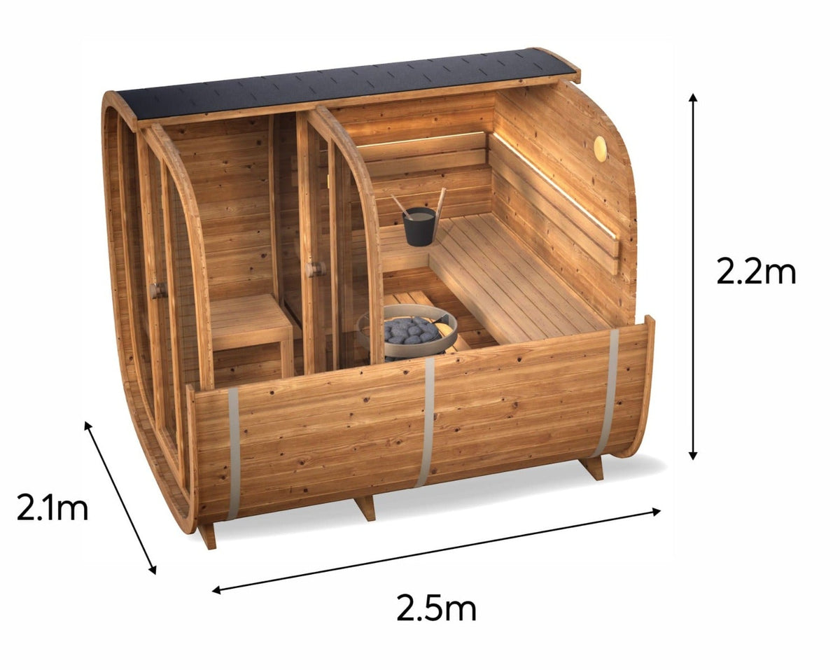 Leil® Dice Dual 4 Person Sauna with Changing Room