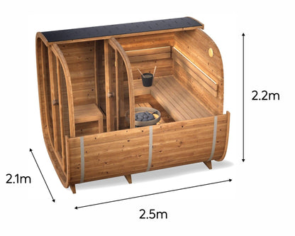 Leil® Dice Dual 4 Person Sauna with Changing Room