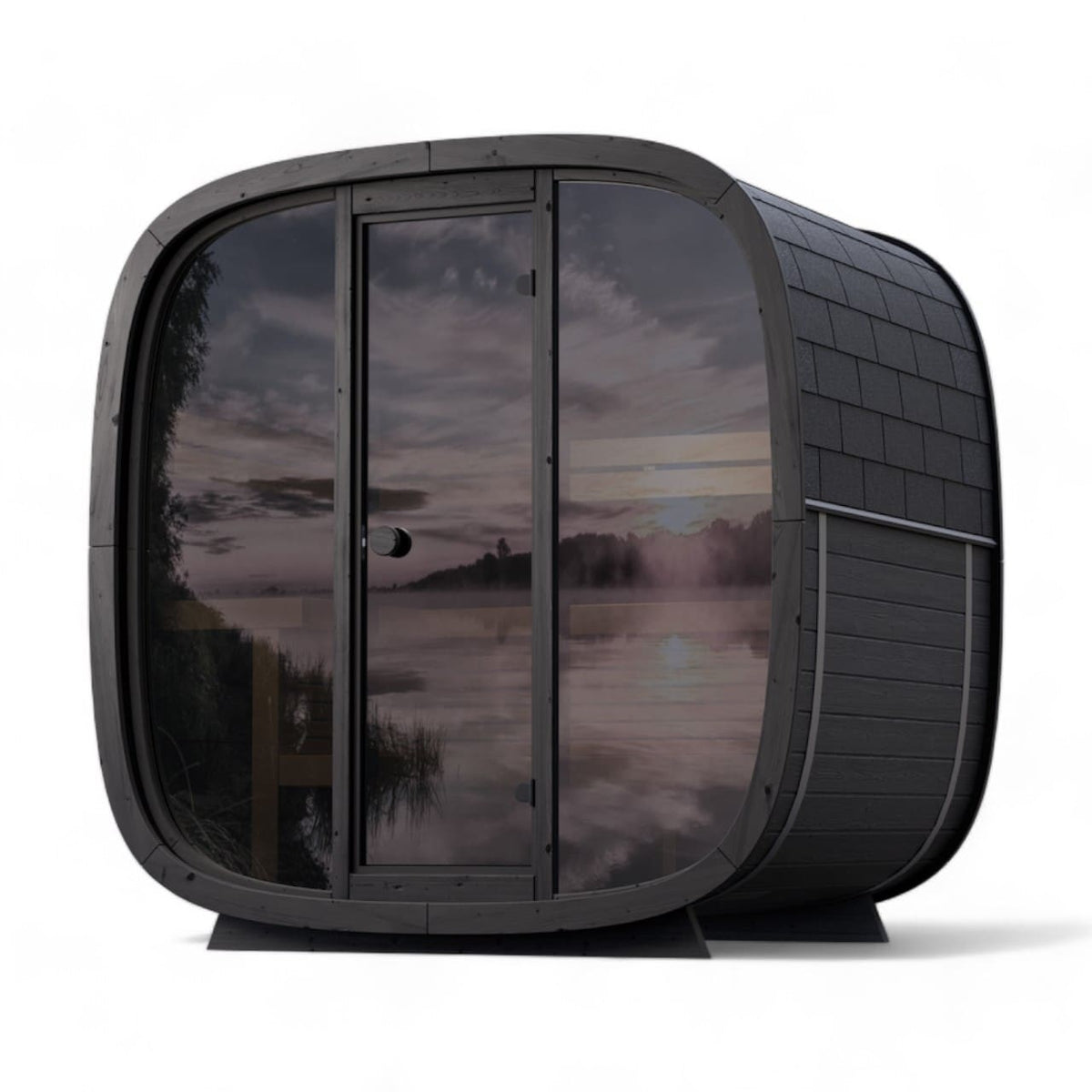 Leil® Black Cube Classic 4 Person Outdoor Sauna Kit