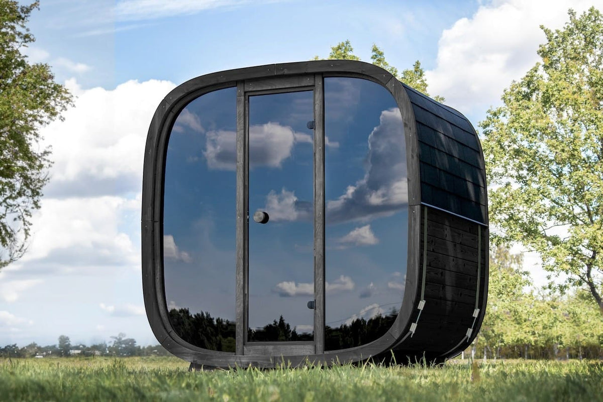 Leil® Black Cube Classic 4 Person Outdoor Sauna Kit