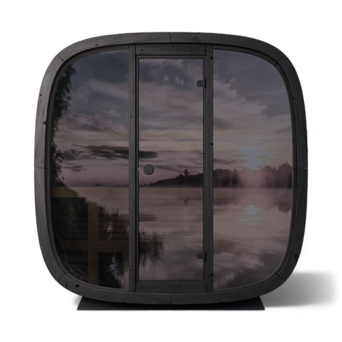 Leil® Black Cube Classic 4 Person Outdoor Sauna Kit
