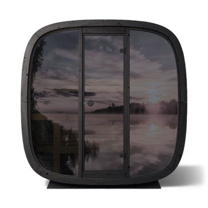 Leil® Black Cube Classic 4 Person Outdoor Sauna Kit