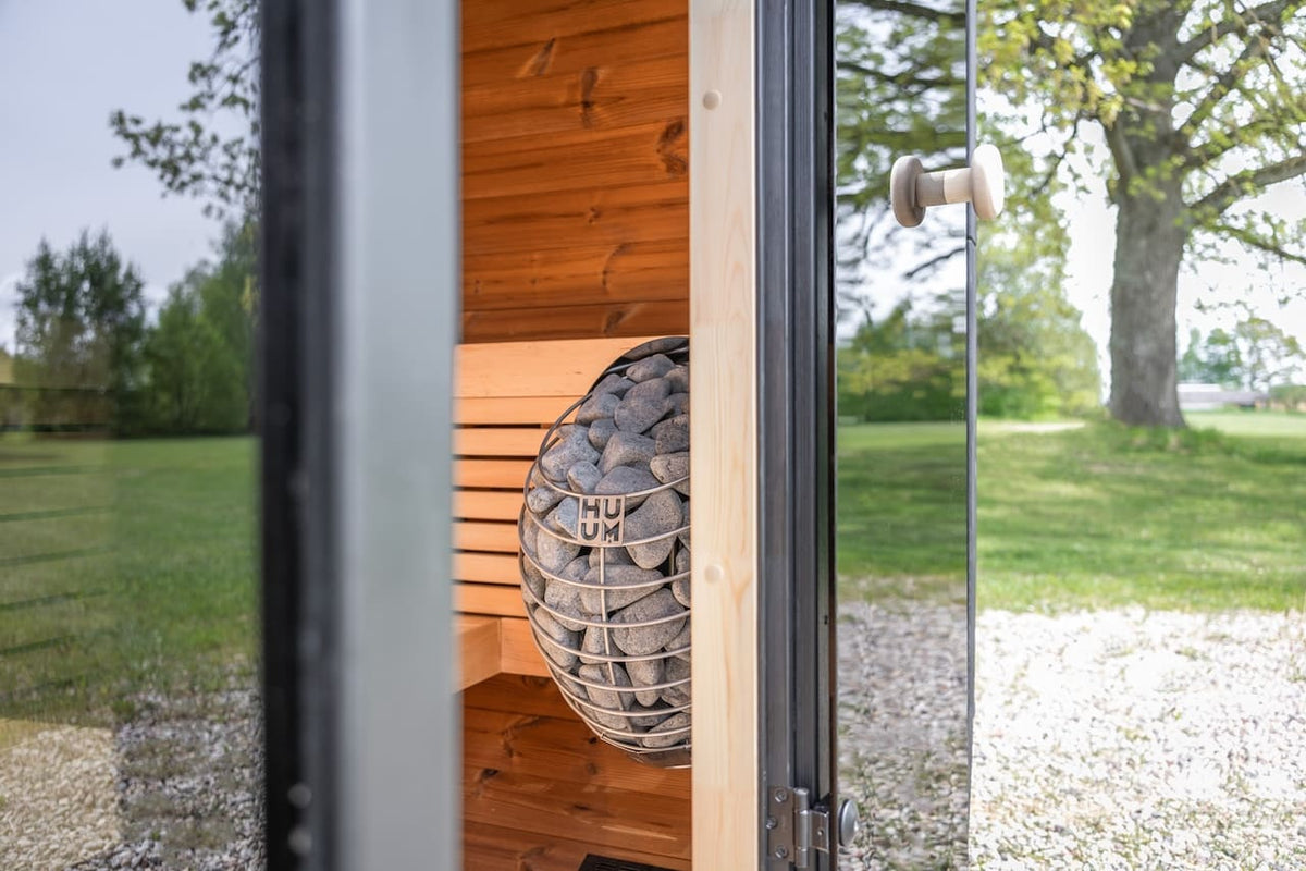 Leil® Black Cube Classic 4 Person Outdoor Sauna Kit