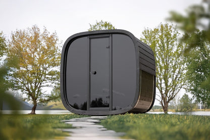 Leil® Black Cube Classic 4 Person Outdoor Sauna Kit