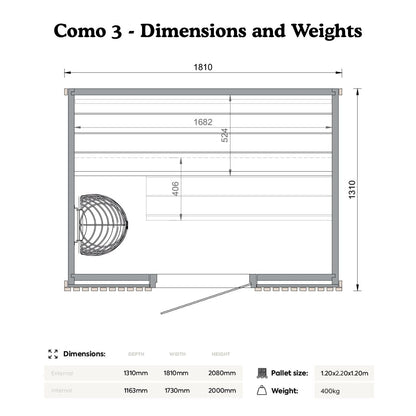 Leil® Como 3 Person Indoor Sauna