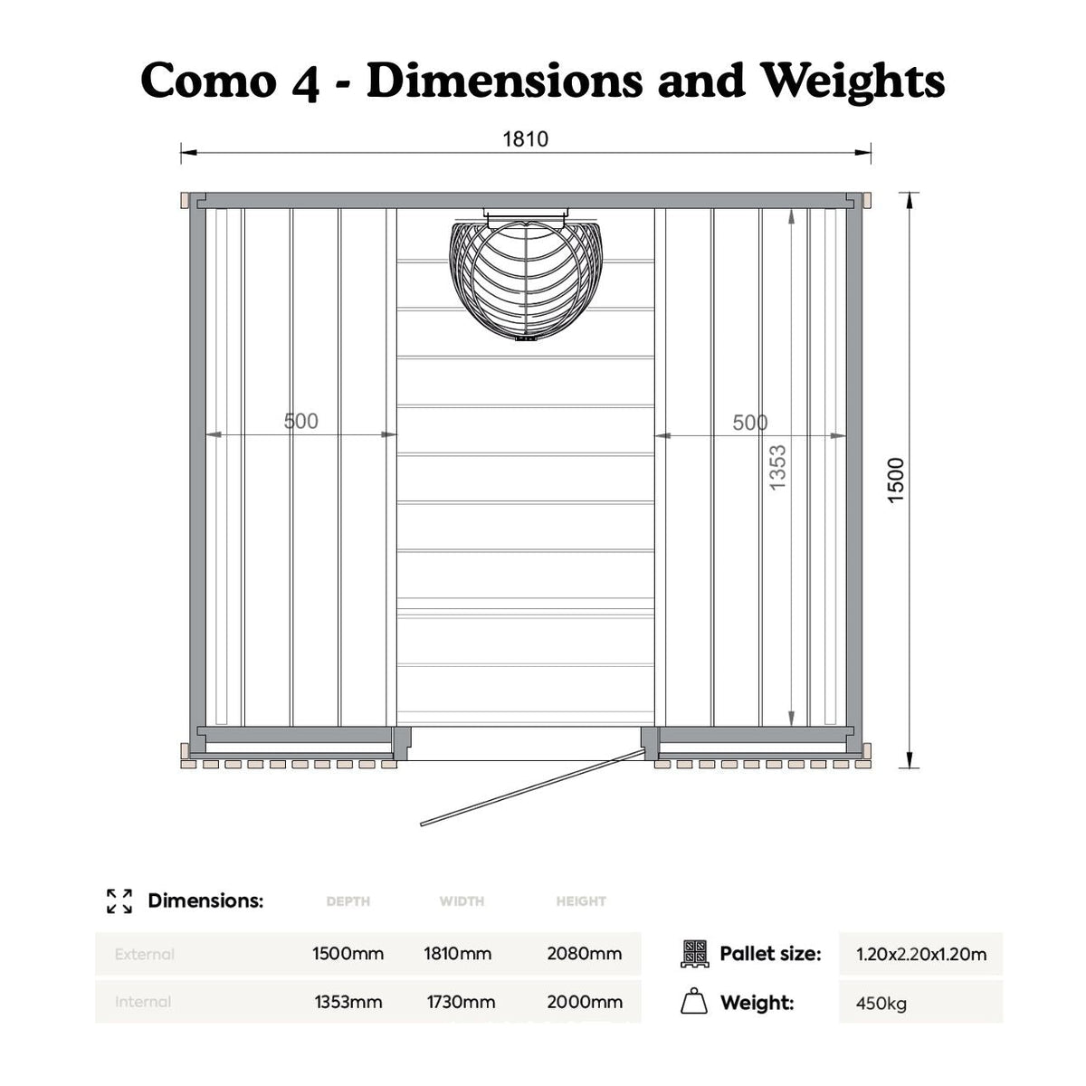 Leil® Como 4 Person Indoor Sauna