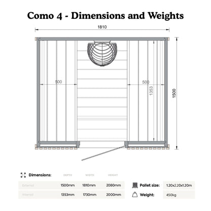 Leil® Como 4 Person Indoor Sauna