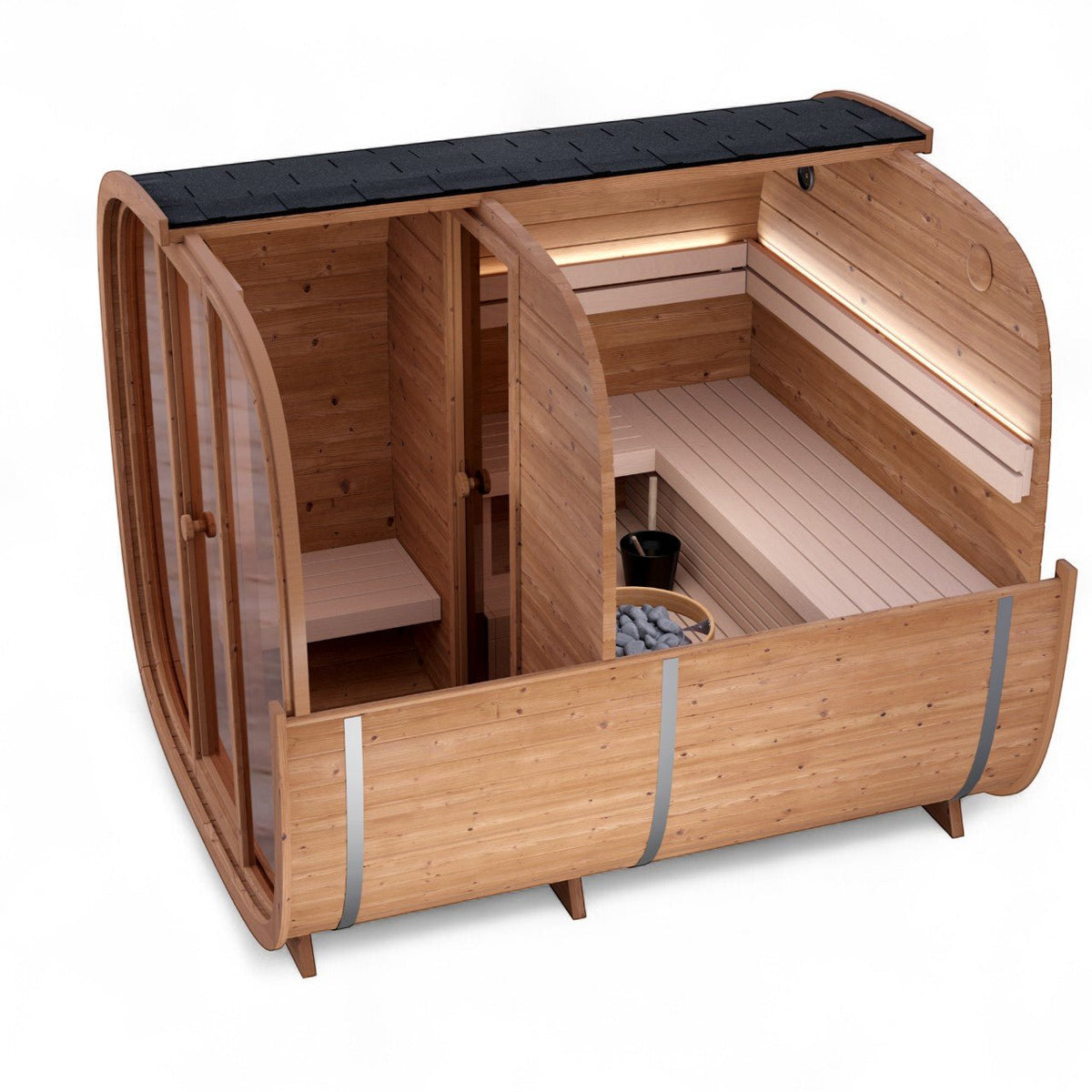 Leil® Dice Dual 4 Person Sauna with Changing Room