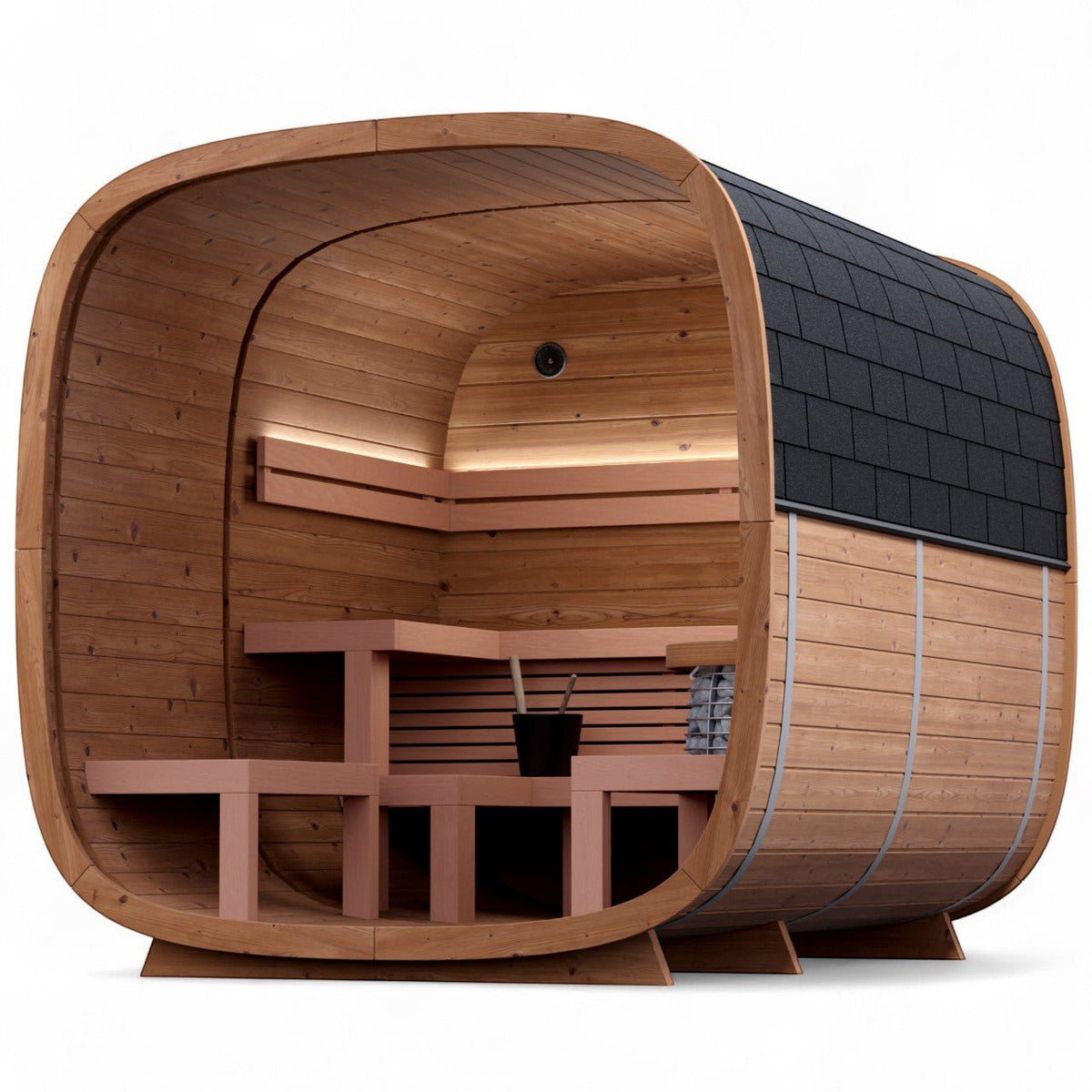 Leil® Dice Dual 4 Person Sauna with Changing Room