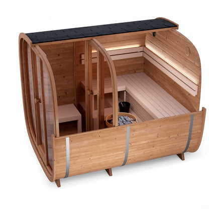 Leil® Dice Dual 4 Person Sauna with Changing Room