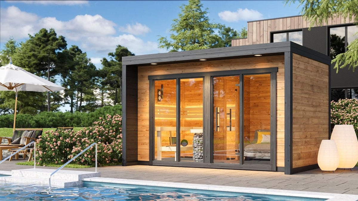 Leil® Patio L 5 Person Outdoor Sauna with Large Changing Room