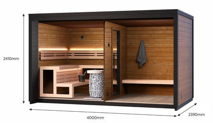 Leil® Patio L 5 Person Outdoor Sauna with Large Changing Room