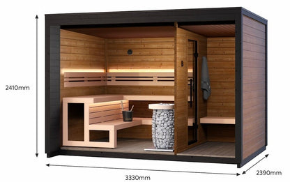 Leil® Patio M 5 Person Outdoor Sauna with Changing Room